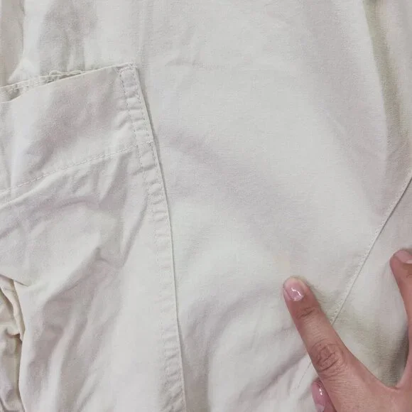 Jaded London Ecru Parachute Cargo Pants Size Small Baggie 30" Elastic Waist - Picture 14 of 15